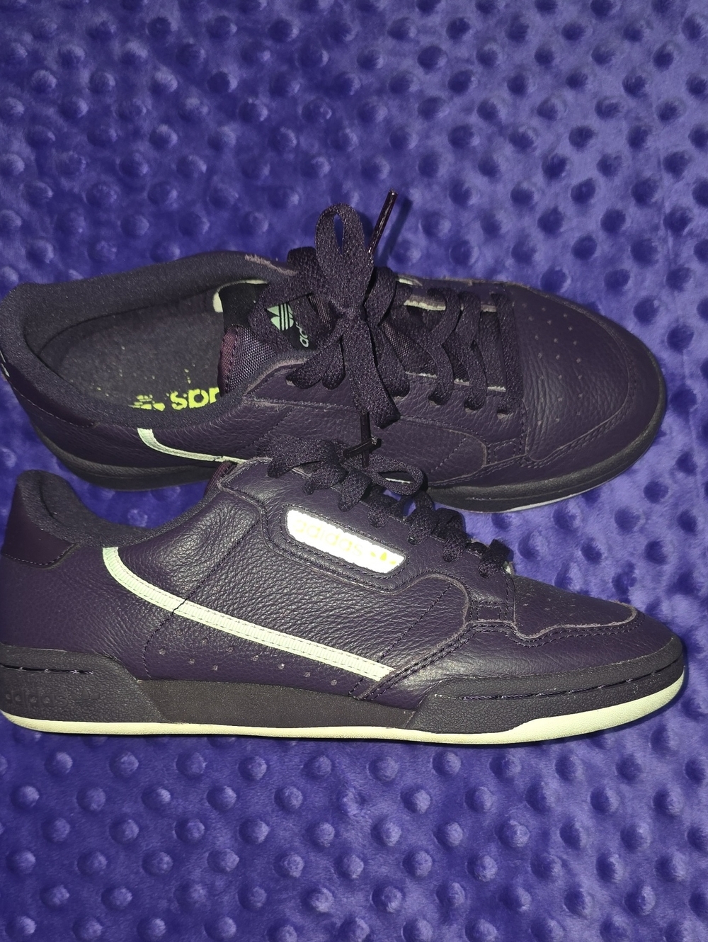 adidas Kids Purple Lace-Up Sneakers with White Trim